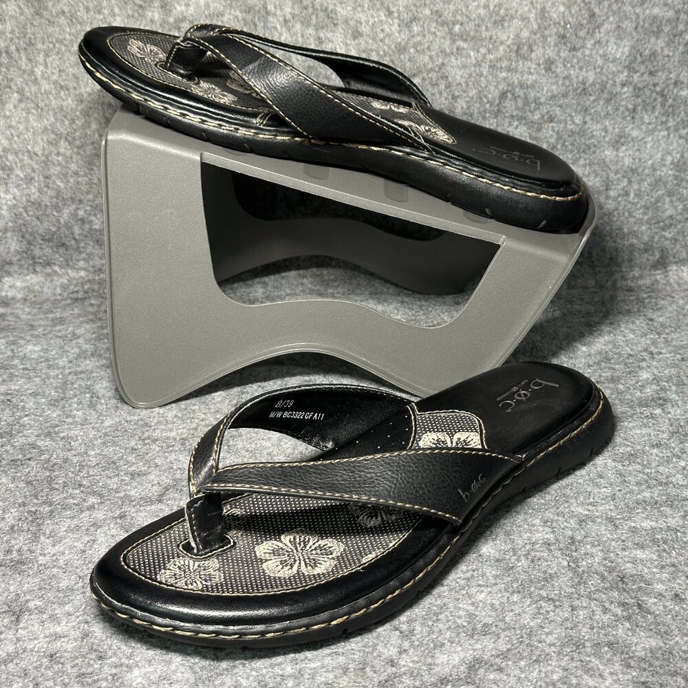 boc Black Floral Thong Sandals